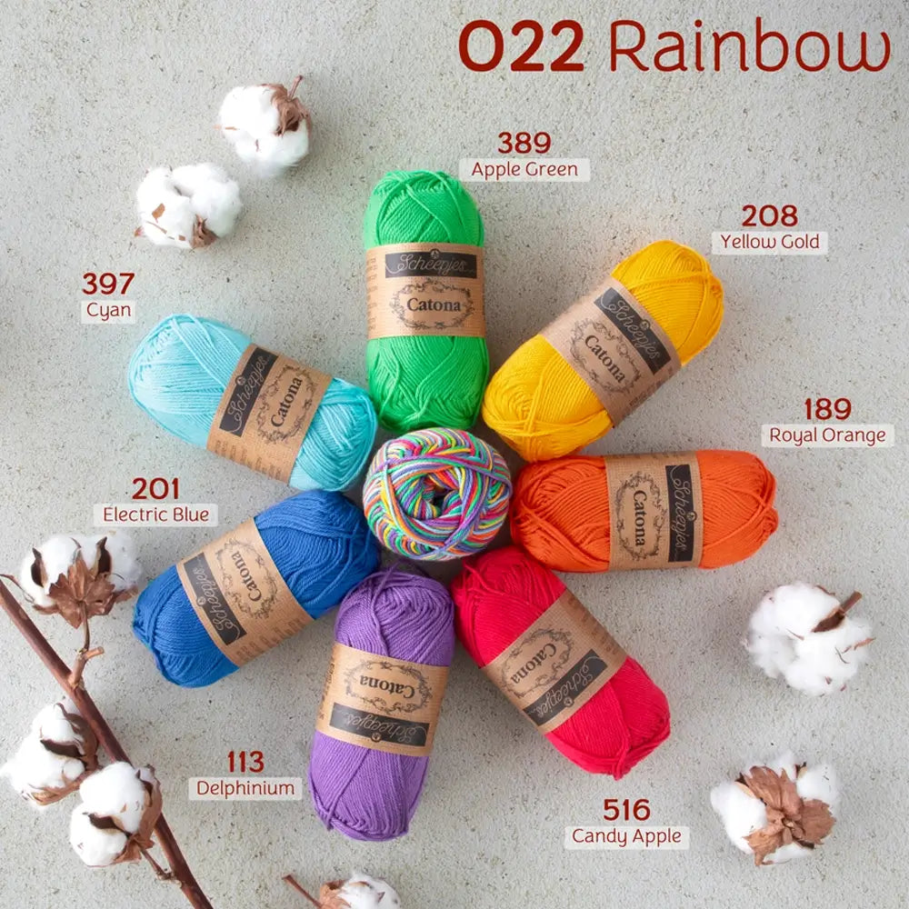 #Farbe_Scheepjes Catona Chroma | 022 Rainbow