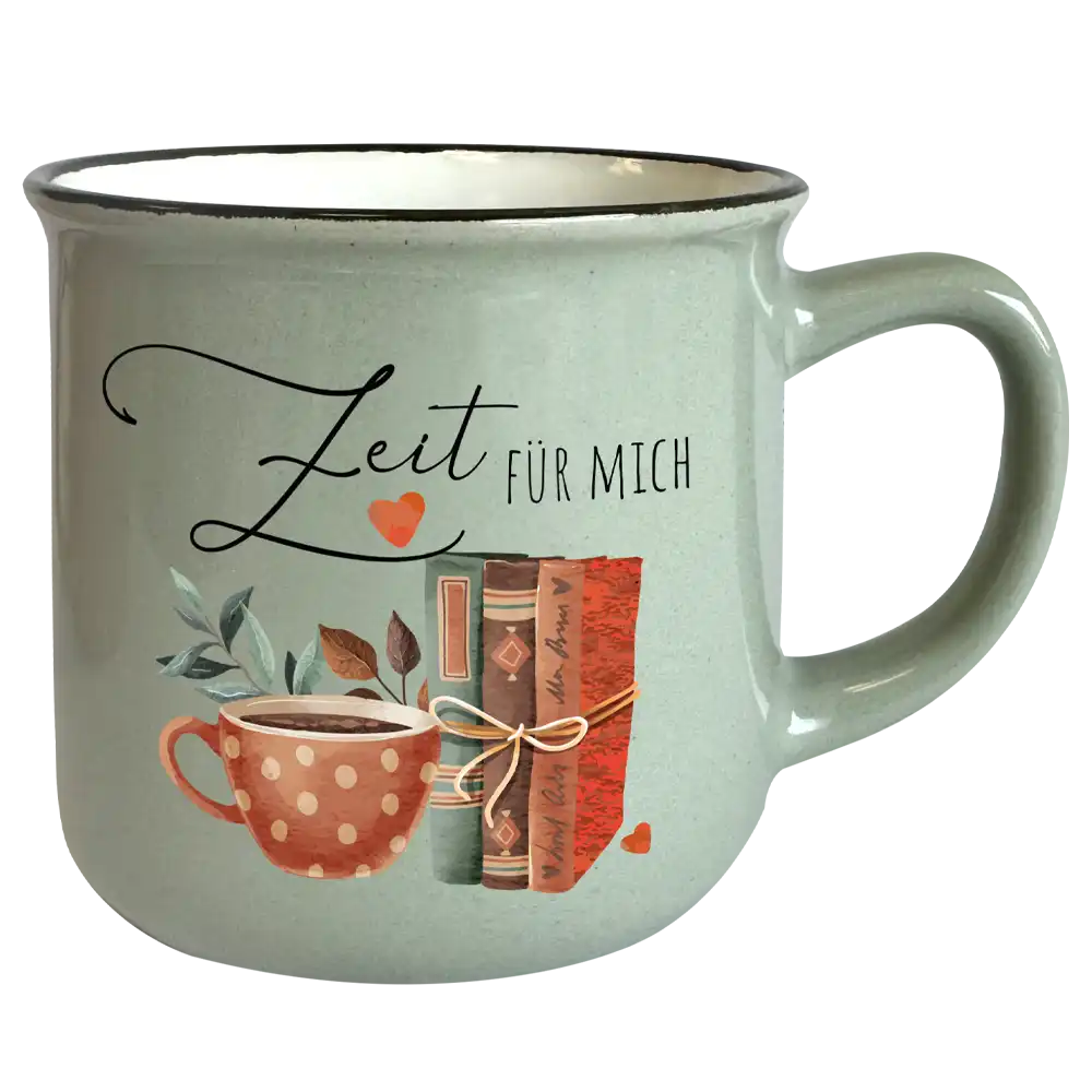#Farbe_Tasse T149 | Grau mit schwarzem Rand