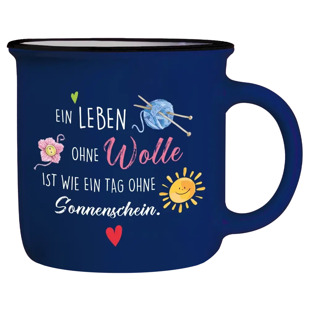 Tasse T170: Ein Leben ohne Wolle ist wie ein Tag ohne Sonnenschein