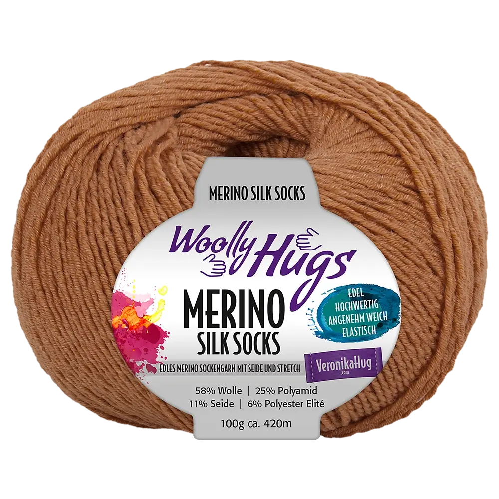 #Farbe_Woolly Hugs Merino Silk Socks | 208 Camel