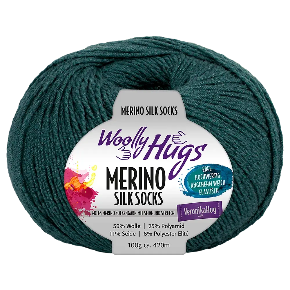 #Farbe_Woolly Hugs Merino Silk Socks | 268 Petrol