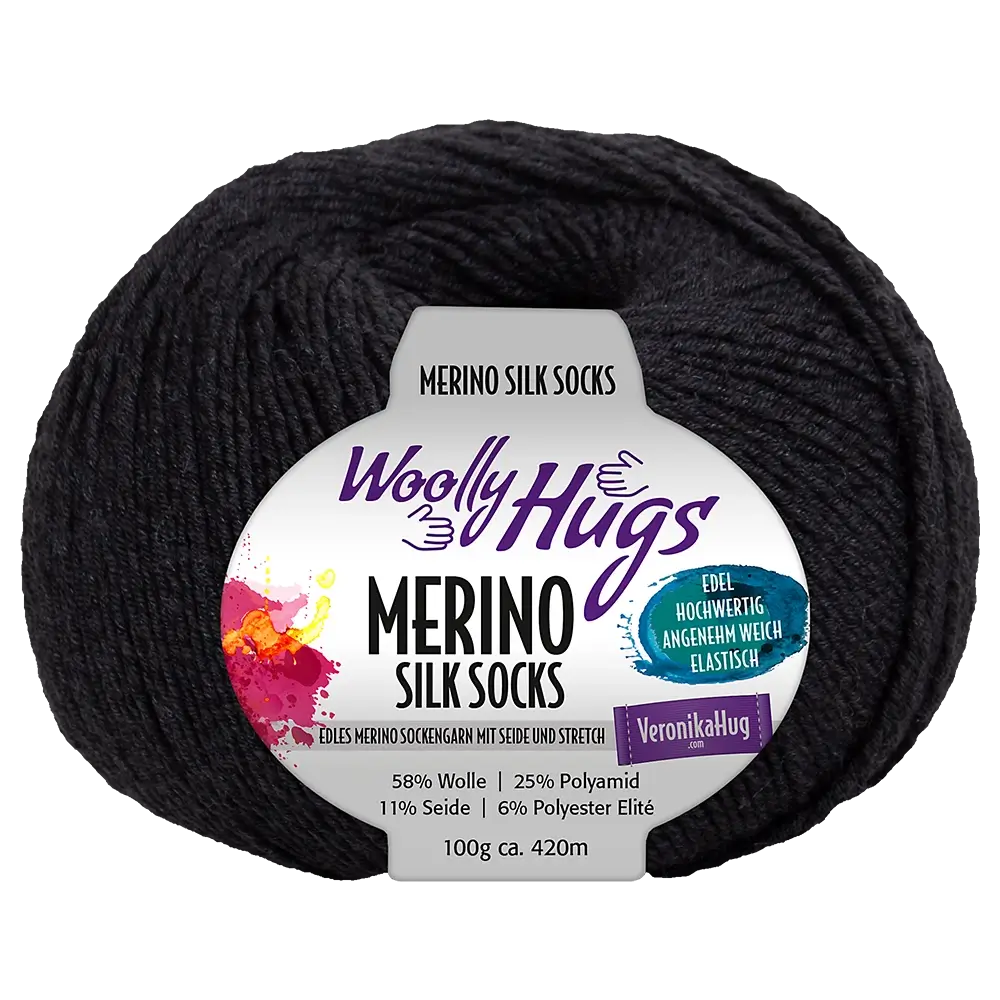 #Farbe_Woolly Hugs Merino Silk Socks | 298 Anthrazit