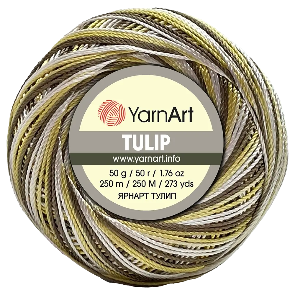 #Farbe_YarnArt Tulip | 454 weiß-gelb-braun